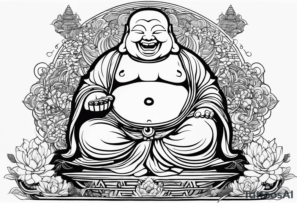 laughing Buddha tattoo idea