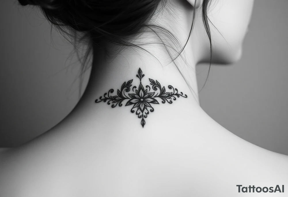Back of neck tattoo idea
