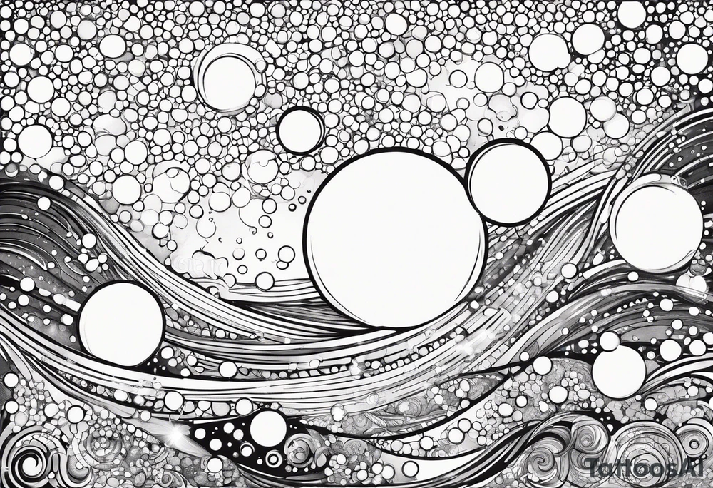 Draw me some magical really simple underwater bubbles and simple stars tattoo idea