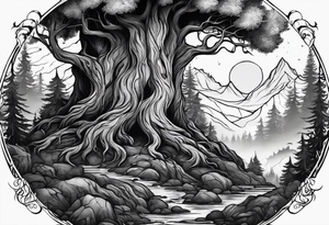 Leshy creepy trees tattoo idea