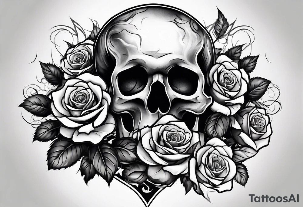 Roses stuffed inside a skull covered in smoke tattoo idea Roses stuffed inside a skull covered in smoke tattoo idea