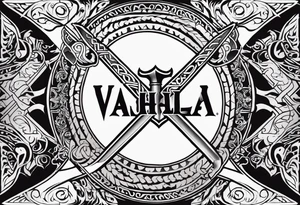 Viking sword Valhalla sheild tattoo idea
