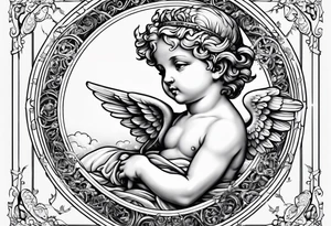 renaissance style cherub tattoo idea