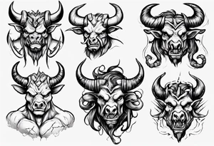evil minotaur tattoo idea