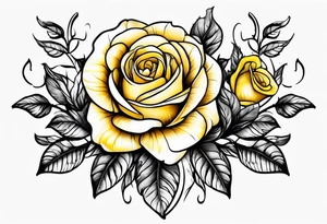 crown of yellow roses tattoo idea