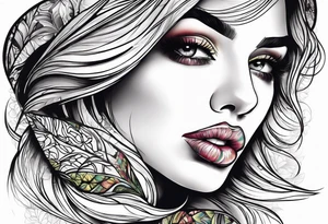 Sexy female lips tattoo idea
