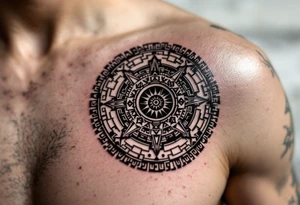 Dig Aztec calendar tattoo idea