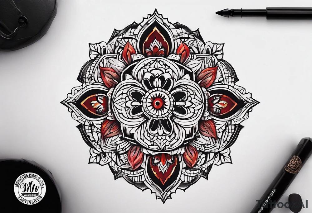 small round tattoo with open in the middle tattoo idea
