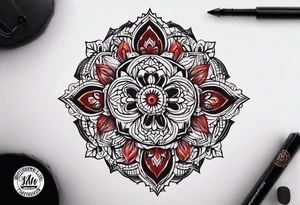 small round tattoo with open in the middle tattoo idea