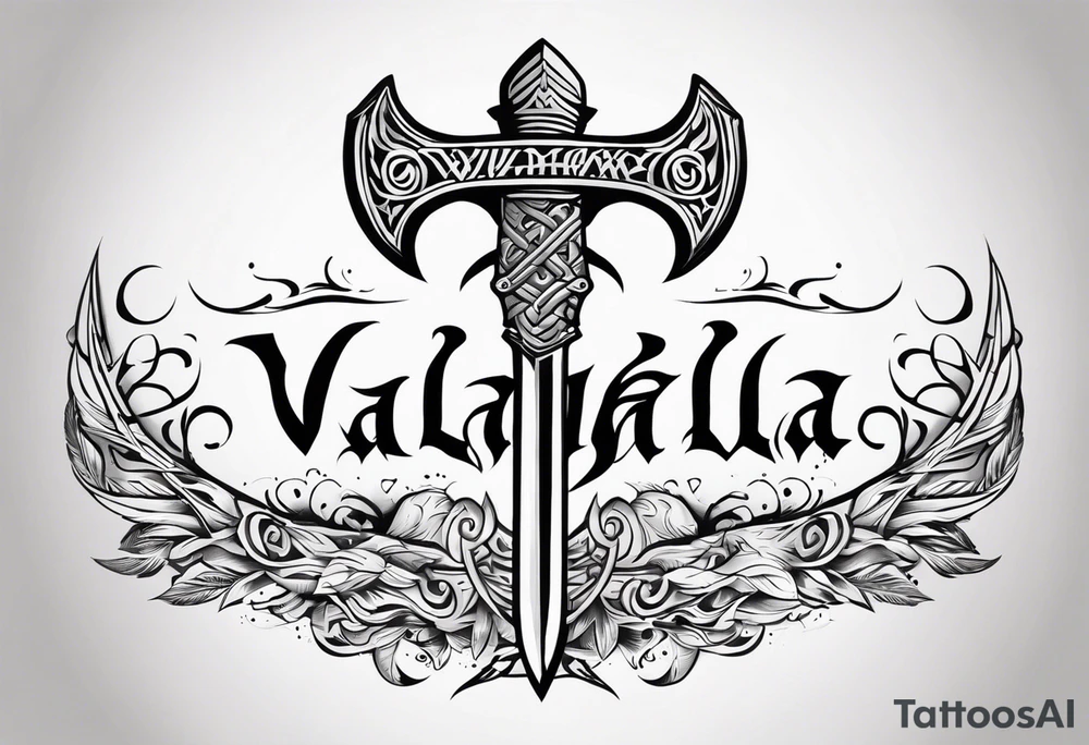 Valhalla viking 
Sword shield tattoo idea