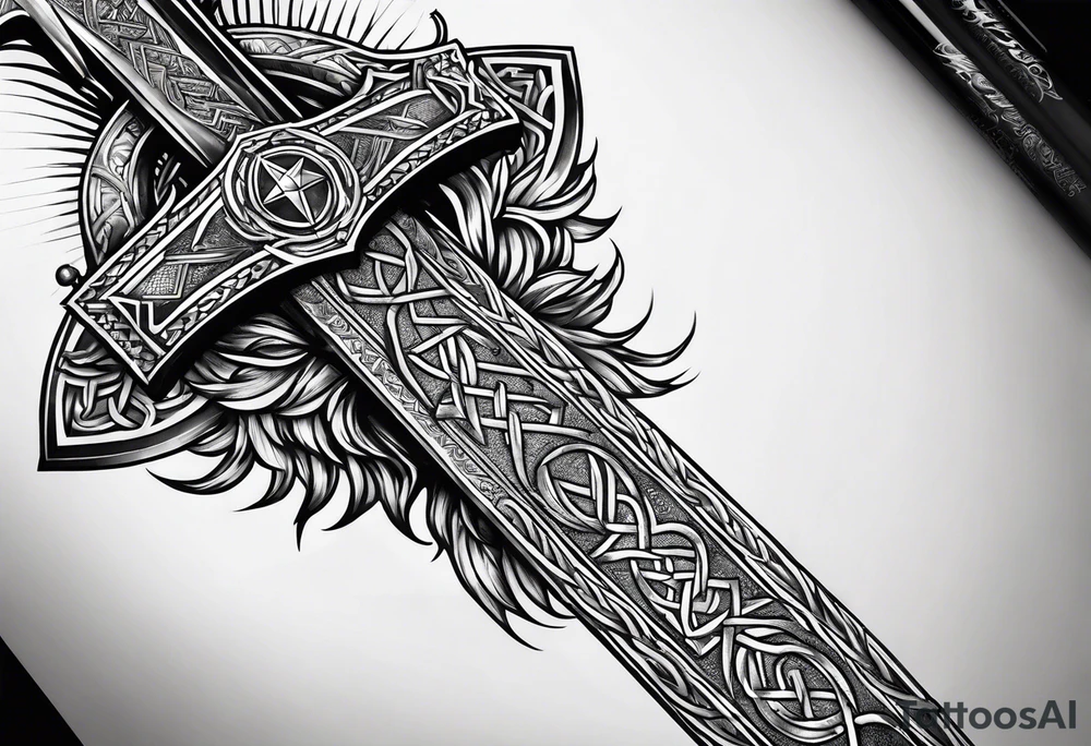 Valhalla valknut sword axe Dragon tattoo idea