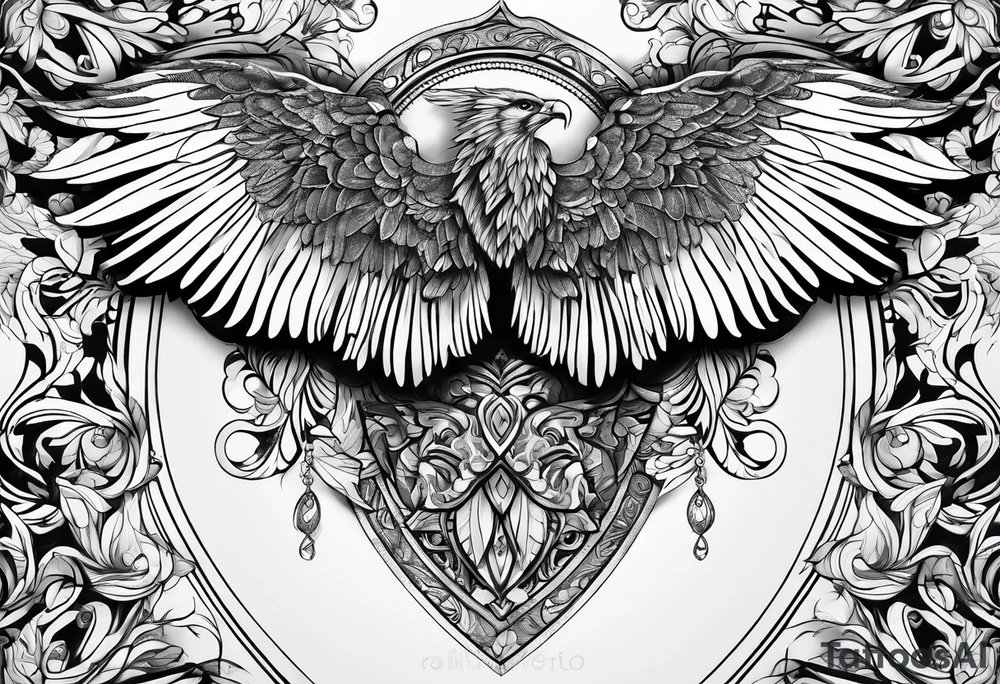 Wings with number 22 tattoo idea