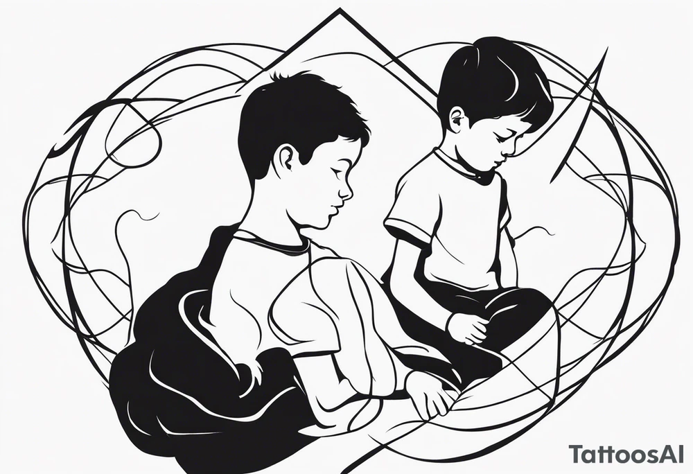 resilience and the infinite sign to represent 2 boys and 1 mom tattoo idea