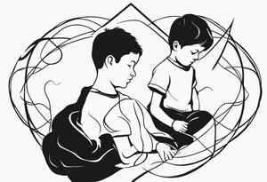resilience and the infinite sign to represent 2 boys and 1 mom tattoo idea