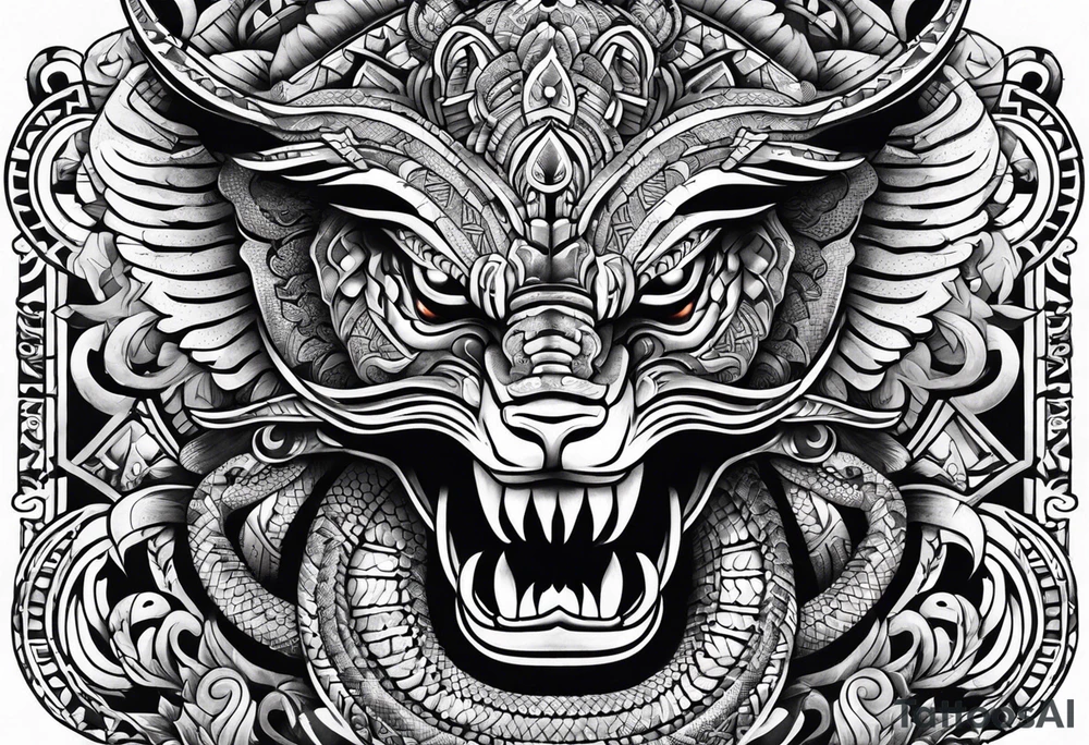 Aztec snake tattoo idea