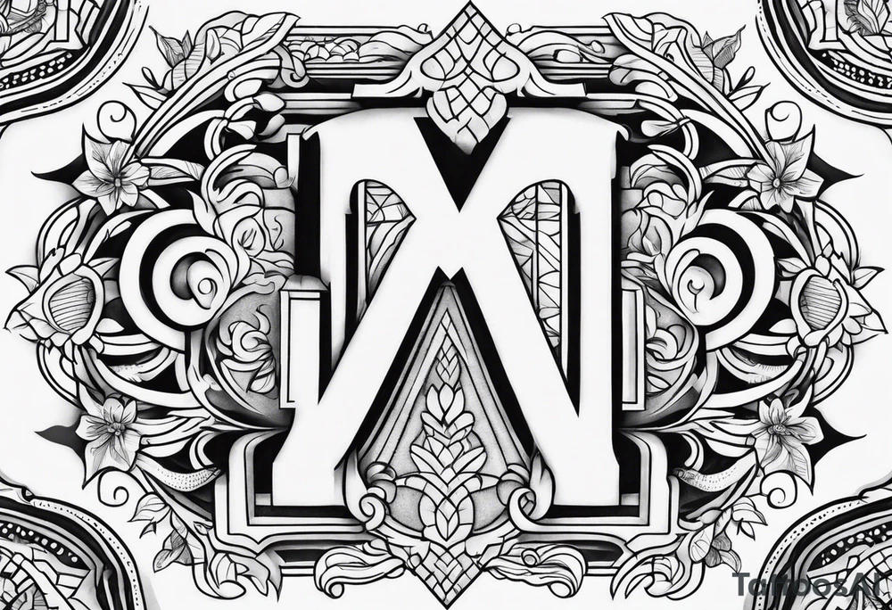 Create a Fine Line tattoo made out of three letter M’s and very pretty tattoo idea