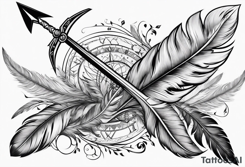 arrow with feather tattoo idea