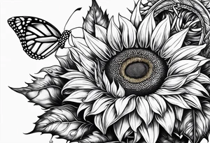 Sunflower and horseshoe tattoo idea