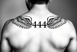 Angel numbers 1 support and guidance, 2 Balance, 4 Protection (with angel wings(only around 444) tattoo idea