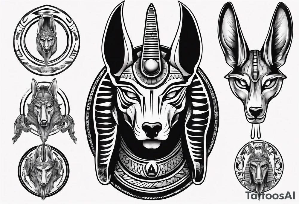 Egyptian god Anubis' head with a cobra tattoo idea Egyptian god Anubis' head with a cobra tattoo idea