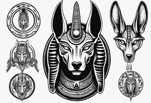 Egyptian god Anubis' head with a cobra tattoo idea