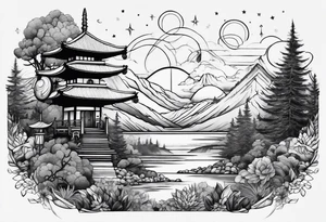 straight line, space, nature tattoo idea