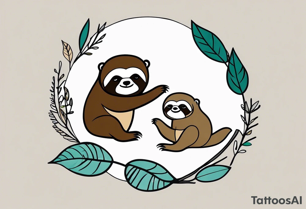 sloths funny tattoo idea