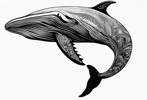 Humpback whale tail sticking out of ocean tattoo idea