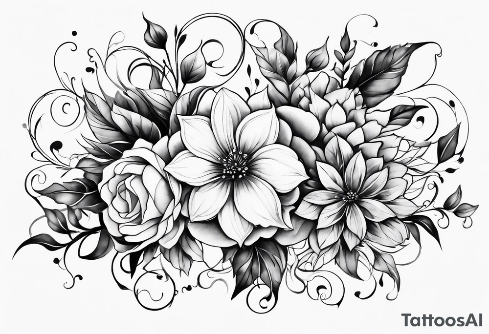 Abstract Chery flovers tattoo idea