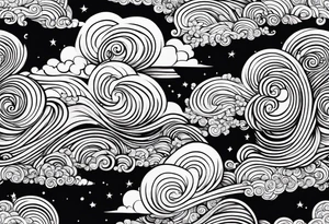 swirly clouds, swirls, minimalist, smooth tattoo idea