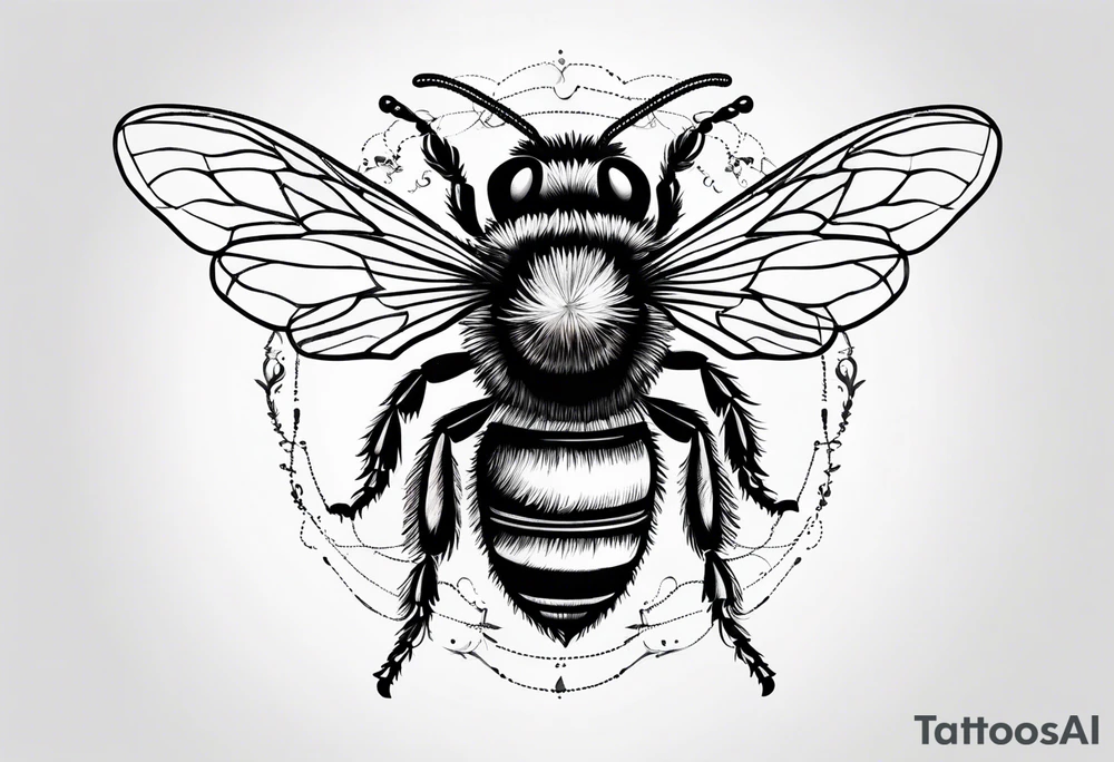 sketch of simple bee tattoo idea
