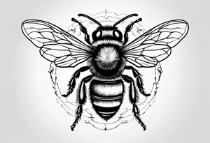 sketch of simple bee tattoo idea