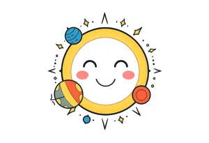 Smiley Cute solar system tattoo idea