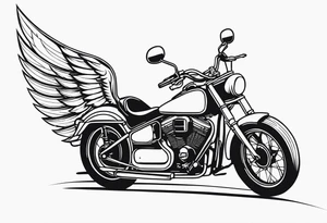 Motorcycle, wings, Vietnam veteran tattoo idea