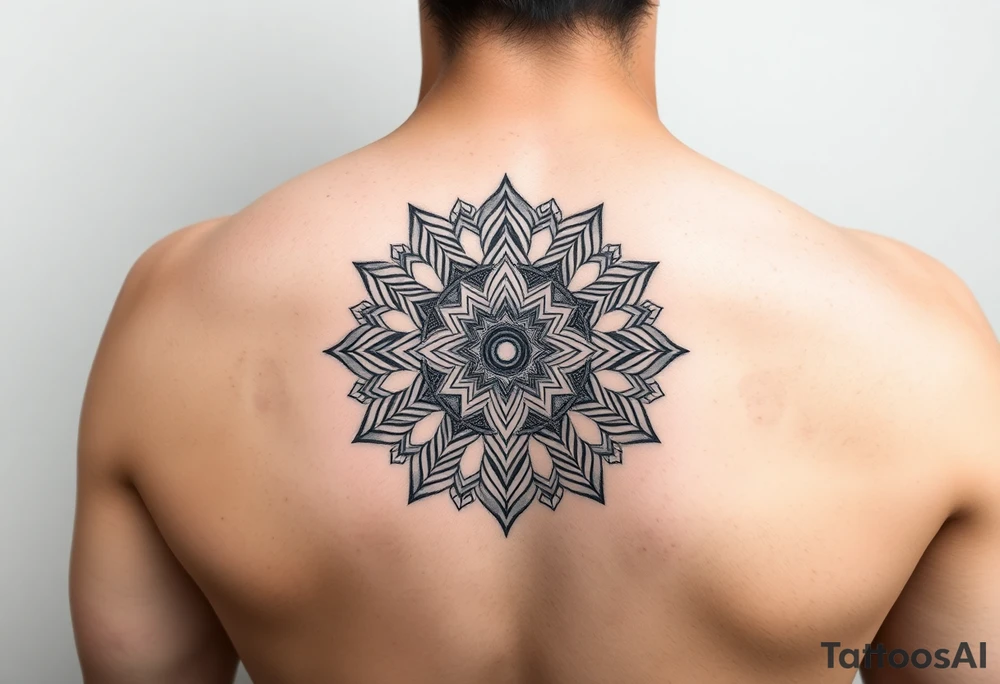 intricate mandala with sacred geometry and cosmic elements tattoo idea