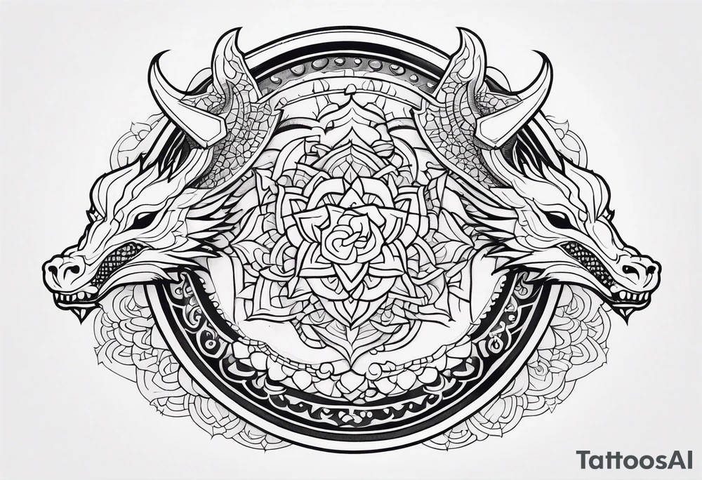 Dragon Wrapped to Mandala tattoo idea
