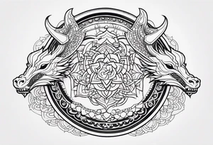 Dragon Wrapped to Mandala tattoo idea