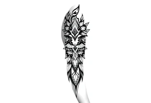 bold line shaman and indian style tattoo idea