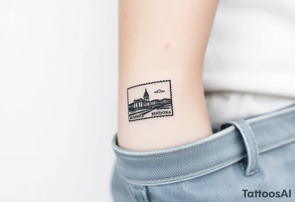 A postage stamp of Benidorm tattoo idea