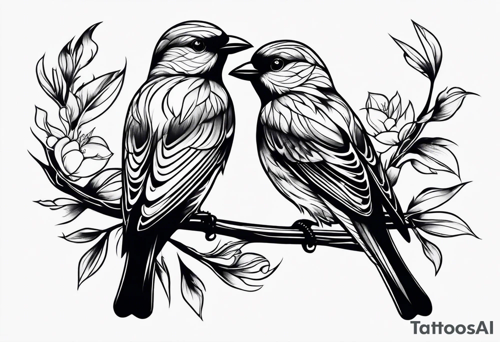 Small two birds tattoo idea