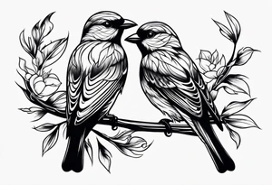 Small two birds tattoo idea