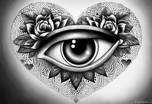 Cuore sacro con pugnale e occhio di ra tattoo idea
