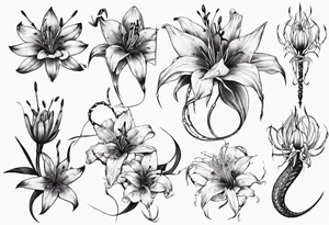 Snake,red  spider lily tattoo idea