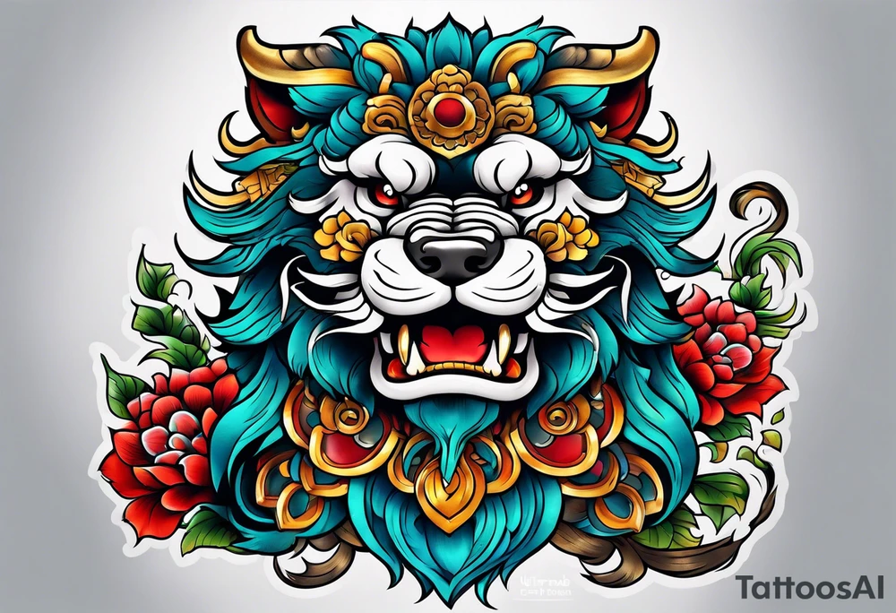 foo dog tattoo idea