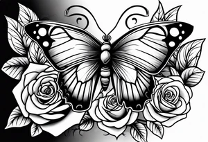 Butterfly roses tattoo idea