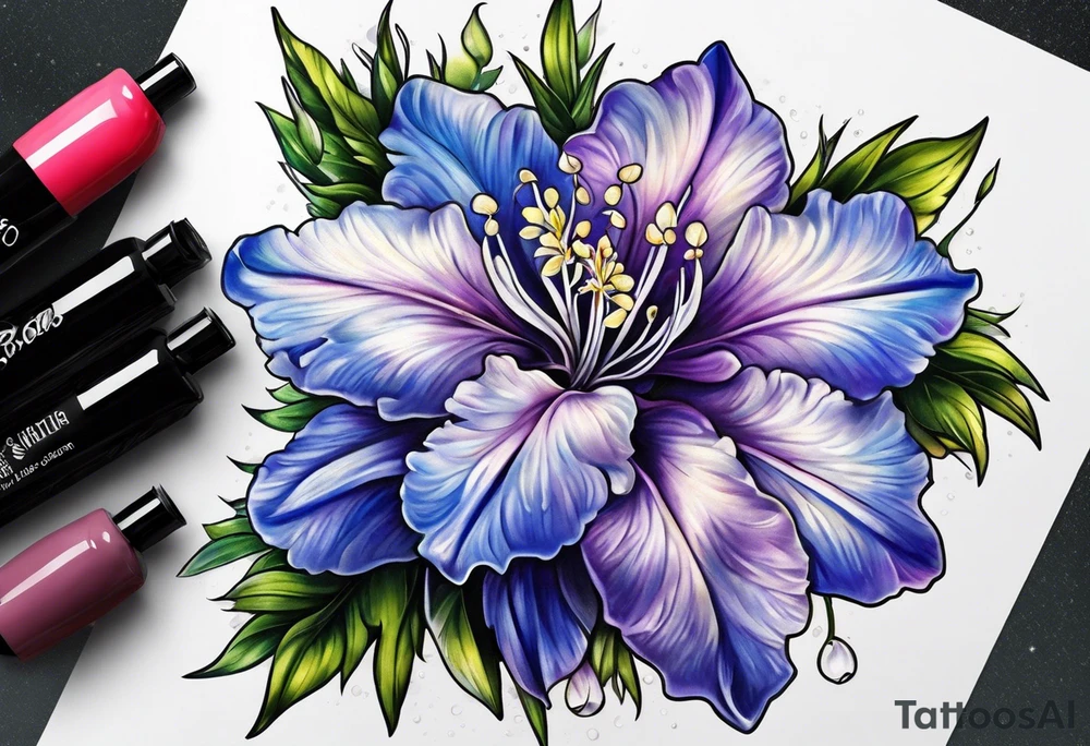 larkspur flower tattoo idea