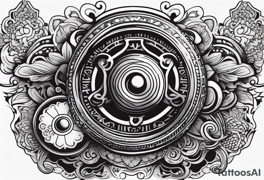 Gear shifting knob and money and fire tattoo idea