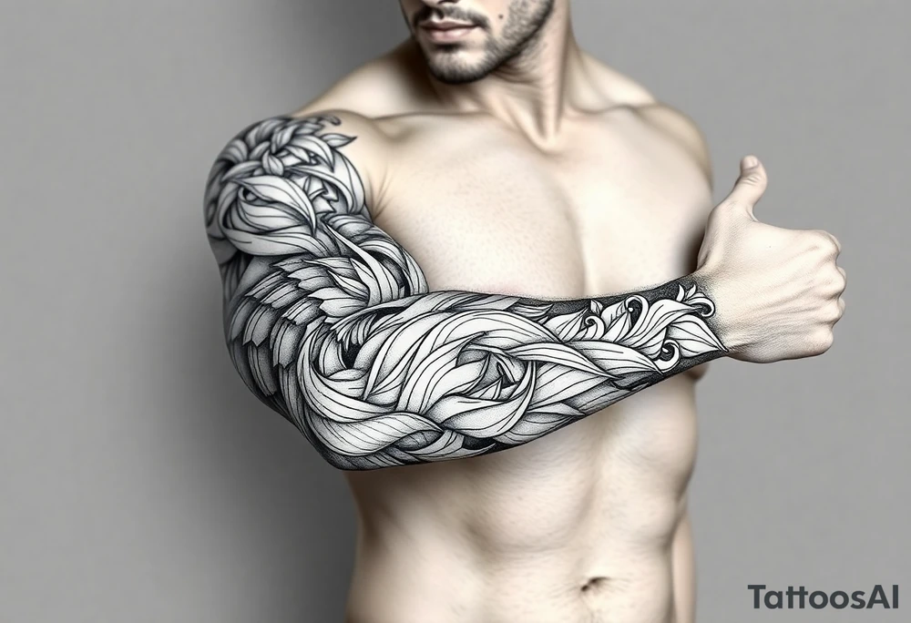 bold line ornamentaali tattoo idea