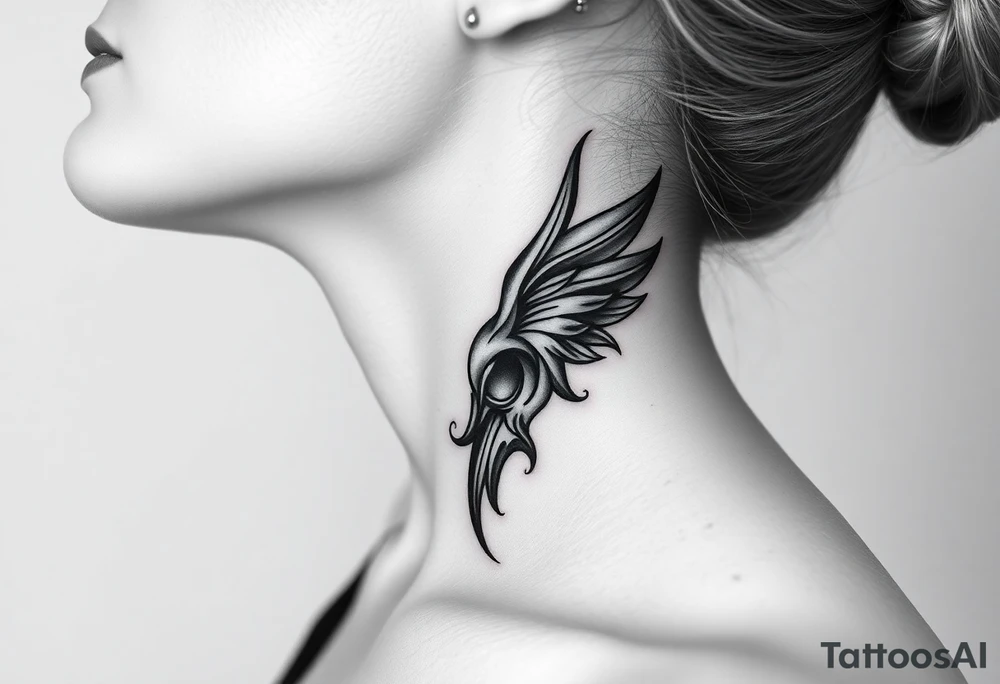 Show me a full  neck tattoo of Danny phantom tattoo idea