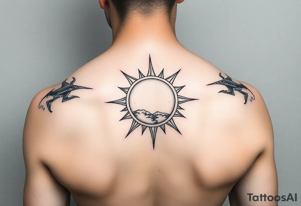журавли на фоне заходящего солнца tattoo idea